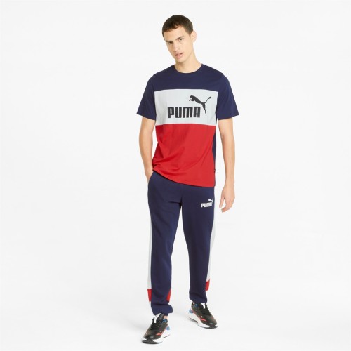 PUMA ESS+COLORBLOCK TEE,PEACOAT