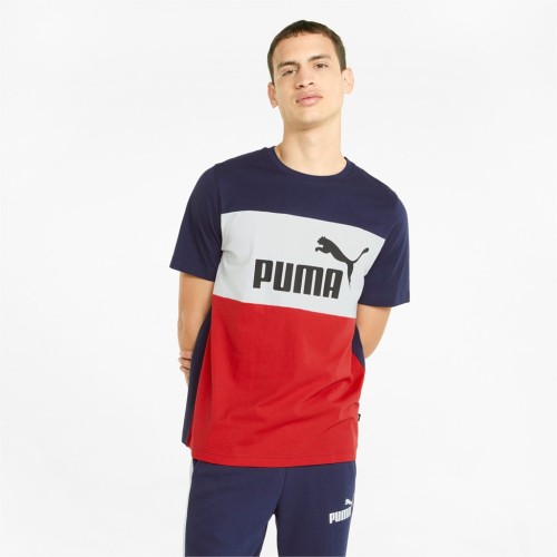 PUMA ESS+COLORBLOCK TEE,PEACOAT