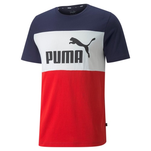 PUMA ESS+COLORBLOCK TEE,PEACOAT