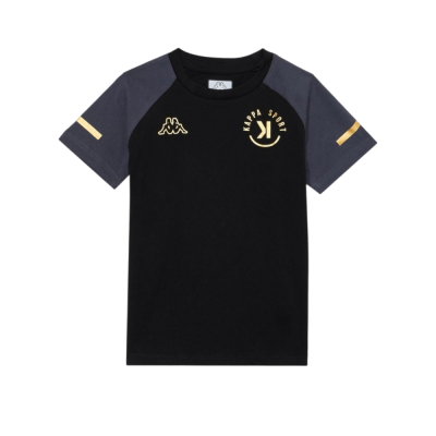 Camiseta negra KAPPA NEGRA LOGO SCARIF UNISEX  372358W-005