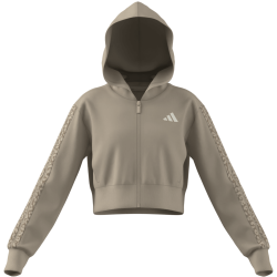 CHAQUETA ADIDAS CAPUCHA BEIGE NIÑA KB6984 CREMALLERA