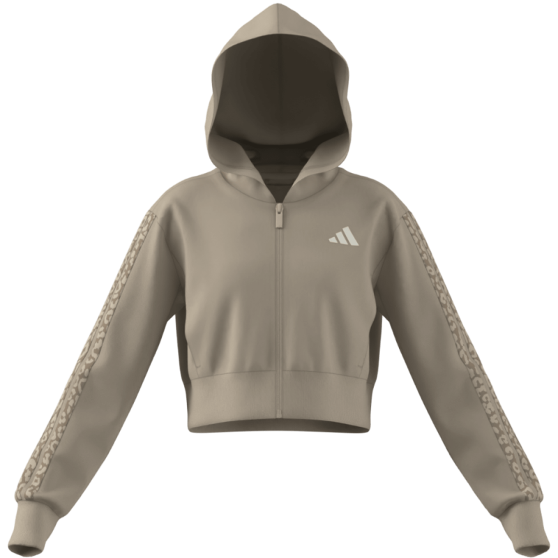 CHAQUETA ADIDAS CAPUCHA BEIGE NIÑA KB6984 CREMALLERA