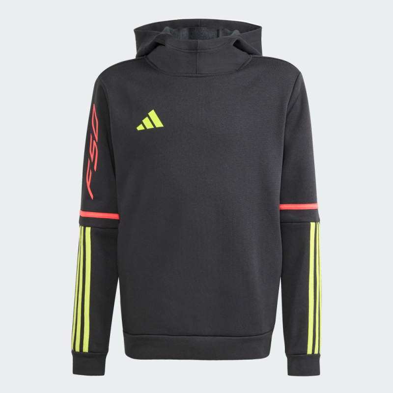 SUDADERA ADIDAS NEGRA CAPUCHA JUNIOR UNISEX  KH0461