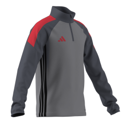 SUDADERA ADIDAS GRIS NIÑO MEDIA CREMALLERA POLIESTER   KG0794