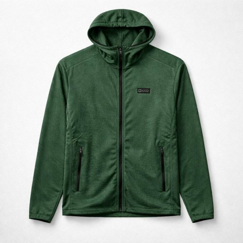 Sudadera Verde +8000 TIROS 253 hombre Abierta Capucha
