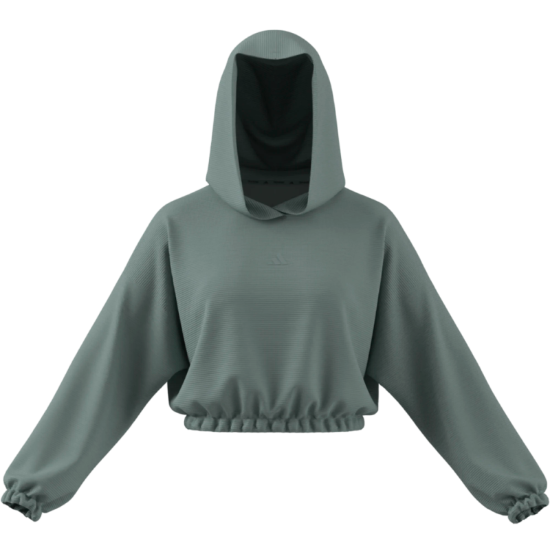 SUDADERA VERDE CAPUCHA ADIDAS MUJER KD0258