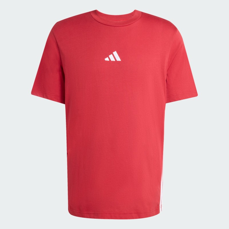 CAMISETA ADIDAS ROJA ESSENTIALS THREE STRIPES SINGLE JERSEY TEE KD4865