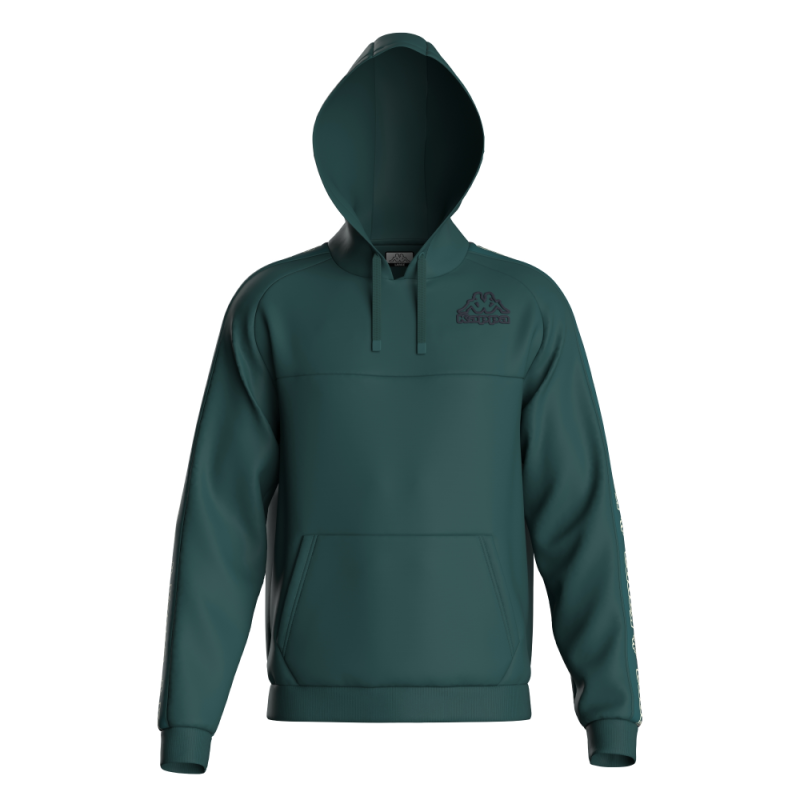 SUDADERA KAPPA LOGO TAPE GAGIMELO 322E26W-WQJ VERDE HOMBRE CAPUCHA