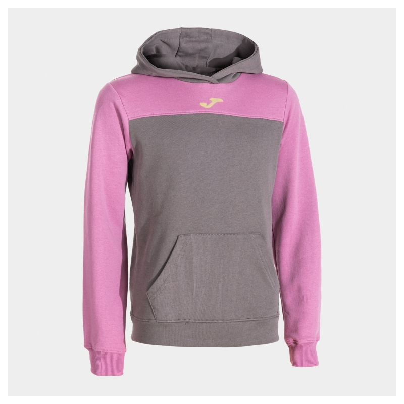 SUDADADERA JOMA PARK 500801.181 GRIS-ROSA JUNIOR CAPUCHA