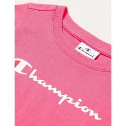 CAMISETA CHAMPION PS083 ROSA NIÑA MANGA CORTA ALGODON