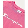 CAMISETA CHAMPION PS083 ROSA NIÑA MANGA CORTA ALGODON