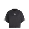 CAMISETA ADIDAS-W FI 3S TEE-HT4695 NEGRA MUJER MANGA CORTA
