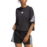 CAMISETA ADIDAS-W FI 3S TEE-HT4695 NEGRA MUJER MANGA CORTA