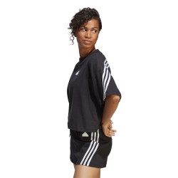 CAMISETA ADIDAS-W FI 3S TEE-HT4695 NEGRA MUJER MANGA CORTA