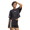 CAMISETA ADIDAS-W FI 3S TEE-HT4695 NEGRA MUJER MANGA CORTA