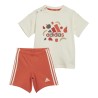 CONJUNTO ADIDASI FRUIT T SET IVORY/BRIRED ROJO NIÑA CORTO