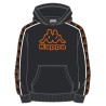Sudadera Negra Kappa BLACK ORANGE JR