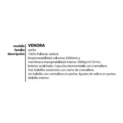 CAZADORA ALPHADVENTURE VENORA W NEGRA-BLANCA-VERDE MUJER ENTALLADA