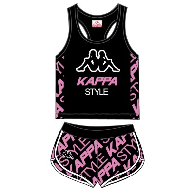 Conjunto  Negro KAPPA T-SET SHORT/TANK GIRL BLACK NIÑA