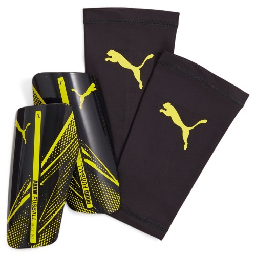 PUMA ESPINILLERAS ATTACANTO SLEEVE NEGRO/AMARILLO