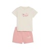 Conjunto Camiseta Beis + Bermuda Rosa Puma-MINICATS SANDY ADVENTURES Tee and Shorts Set INF-686286-87-BLANCO UNISEX JUNIOR