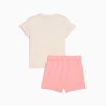 Conjunto Camiseta Beis + Bermuda Rosa Puma-MINICATS SANDY ADVENTURES Tee and Shorts Set INF-686286-87-BLANCO UNISEX JUNIOR