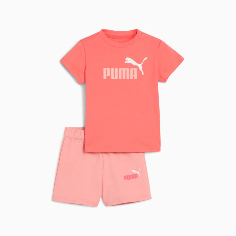 Conjunto Camiseta + Bermuda Puma-MINICATS ESS Tee and Shorts Set INF-686285-24-NARANJA UNISEX JUNIOR