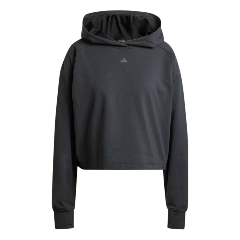 Sudadera negra Adidas-POWER HOODIE-IV9219 NEGRO-MUJER