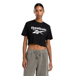 Camiseta Manga Corta Negro REEBOK IDENTITY BIG LOGO CROP TEE BLACK MUJER