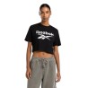 Camiseta Manga Corta Negro REEBOK IDENTITY BIG LOGO CROP TEE BLACK MUJER