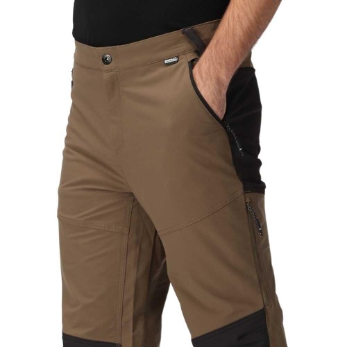 Pantalon largo REGATTA-Questra V-RMJ290R R78-MARRON-NEGRO