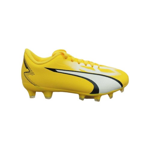 PUMA Bota Futbol-ULTRA PLAY FG/AG Jr-107530-04-AMARILLO-BLANCO