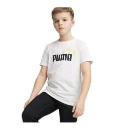 PUMA Camiseta deportiva-ESS+ 2 Col Logo Tee-586985-32-BLANCO