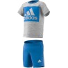 CONJUNTO ADIDAS I BL T SET H65822 GRIS Y AZUL NIÑO VERANO