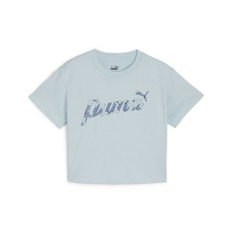 CAMISETA PUMA BLOSSOM SURF 680439-22 AZUL NIÑA MANGA CORTA ALGODON