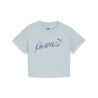 CAMISETA PUMA BLOSSOM SURF 680439-22 AZUL NIÑA MANGA CORTA ALGODON