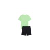 Conjunto Camiseta Verde + Bermuda  Negra PUMA ESS LOGO LOB TEE AND SHORT SE