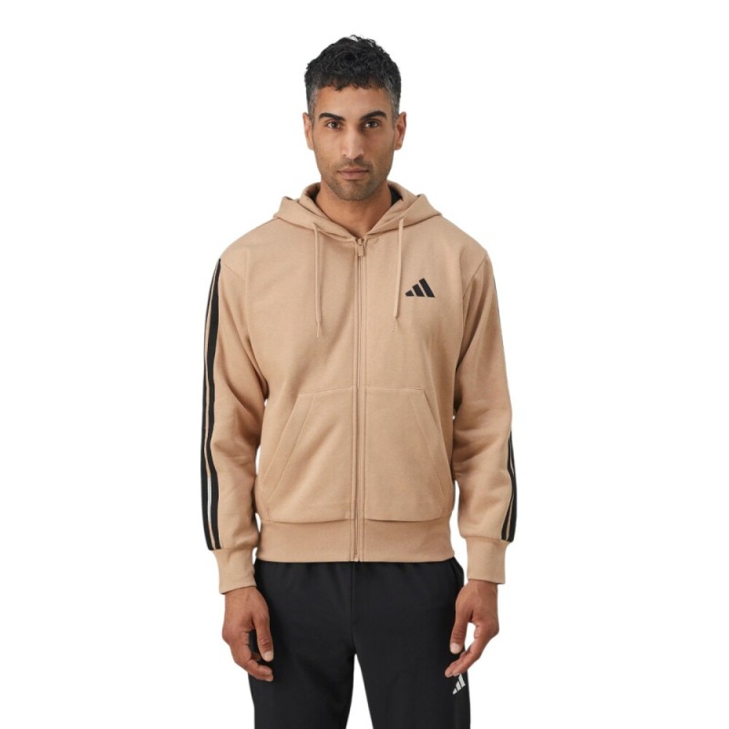 SUDADERA MARRON ADIDAS HOMBRE CREMALLERA