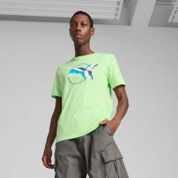 Camiseta manga corta Verde Puma-GRAPHICS Multiple Cat Logo Tee-684826-49-VERDE UNISEX