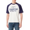 CAMISETA CHAMPION CAMIS EM005 BLANCO AZUL HOMBRE MANGA CORTA