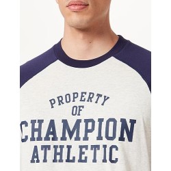 CAMISETA CHAMPION CAMIS EM005 BLANCO AZUL HOMBRE MANGA CORTA