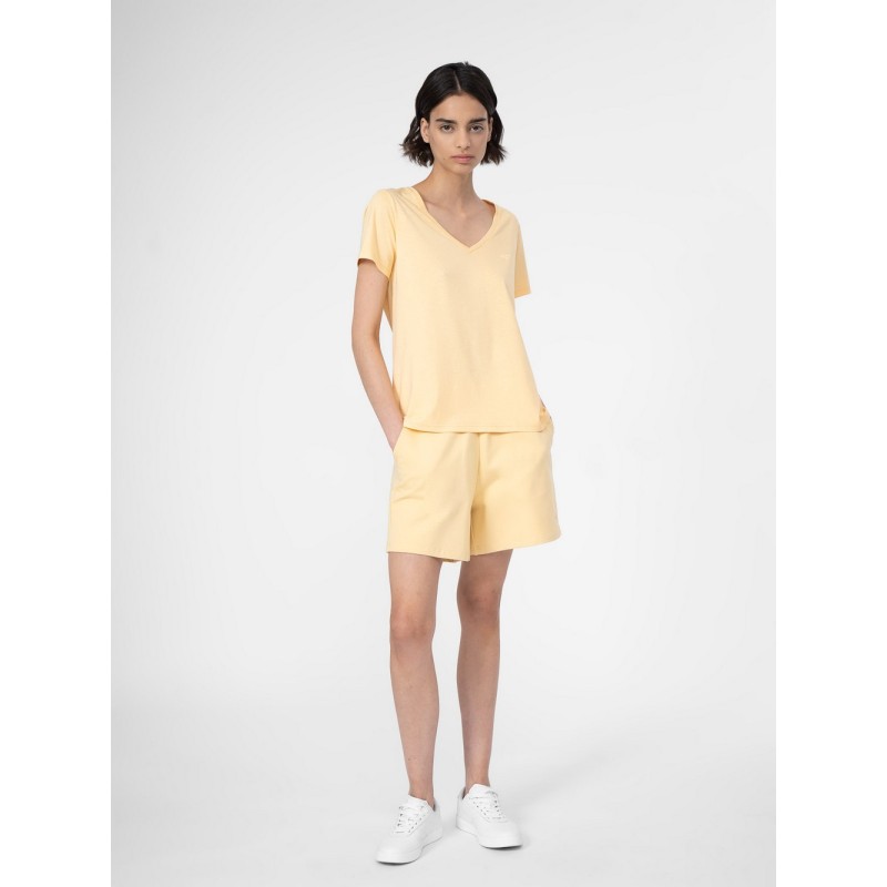 PANTALON CORTO 4F-SHORTS CAS  F070 4FSS23TSHOF070-73S AMARILLO MUJER