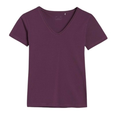 Camiseta pico violeta 4F violeta mujer